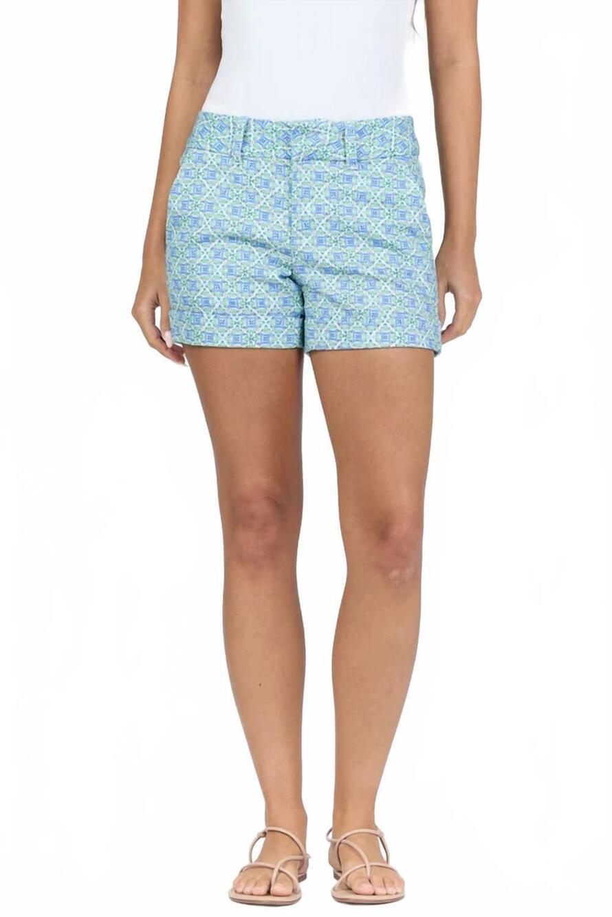 NEW DEAR JOHN DENIM north hampton print shorts in capri tile